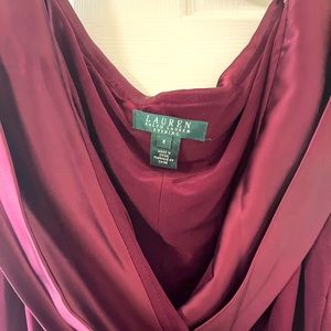 Evening Gown Ralph Lauren,fitted,Wine color,can be worn off the shoulder
